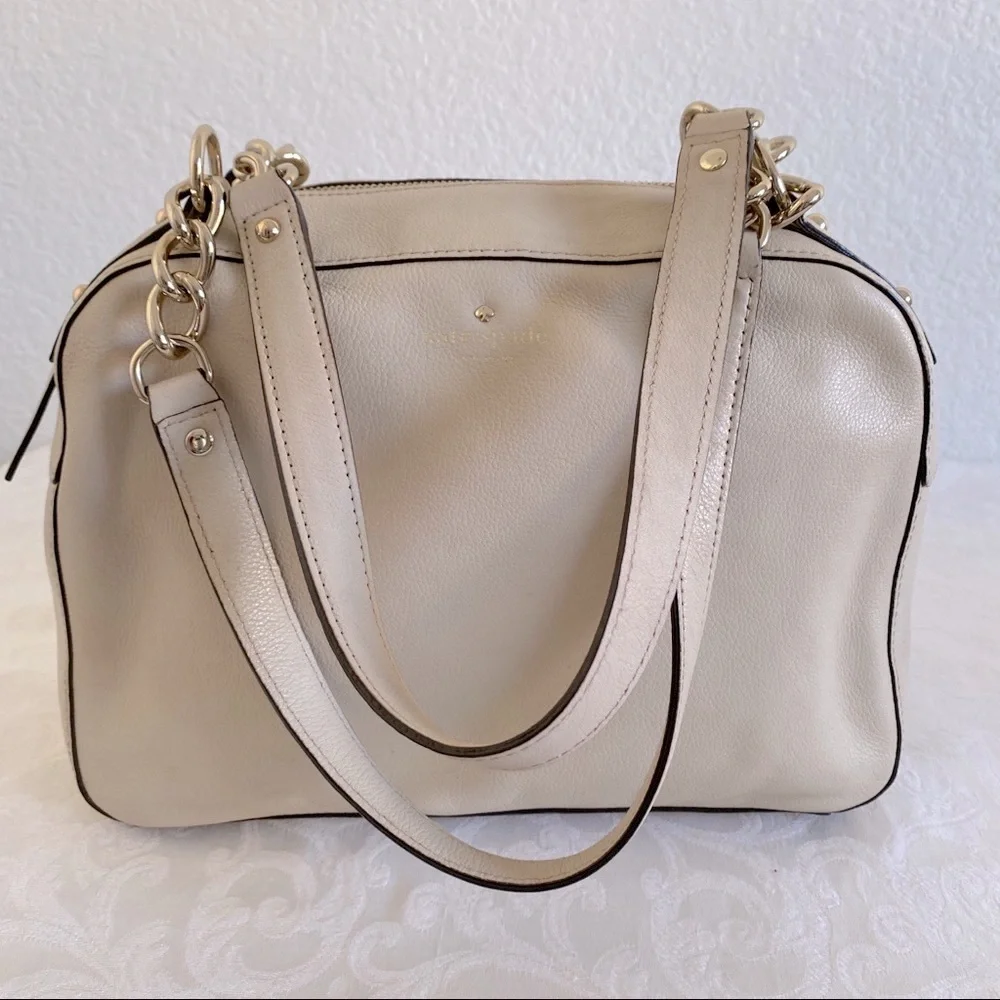 Kate spade beige chain strap leather bag